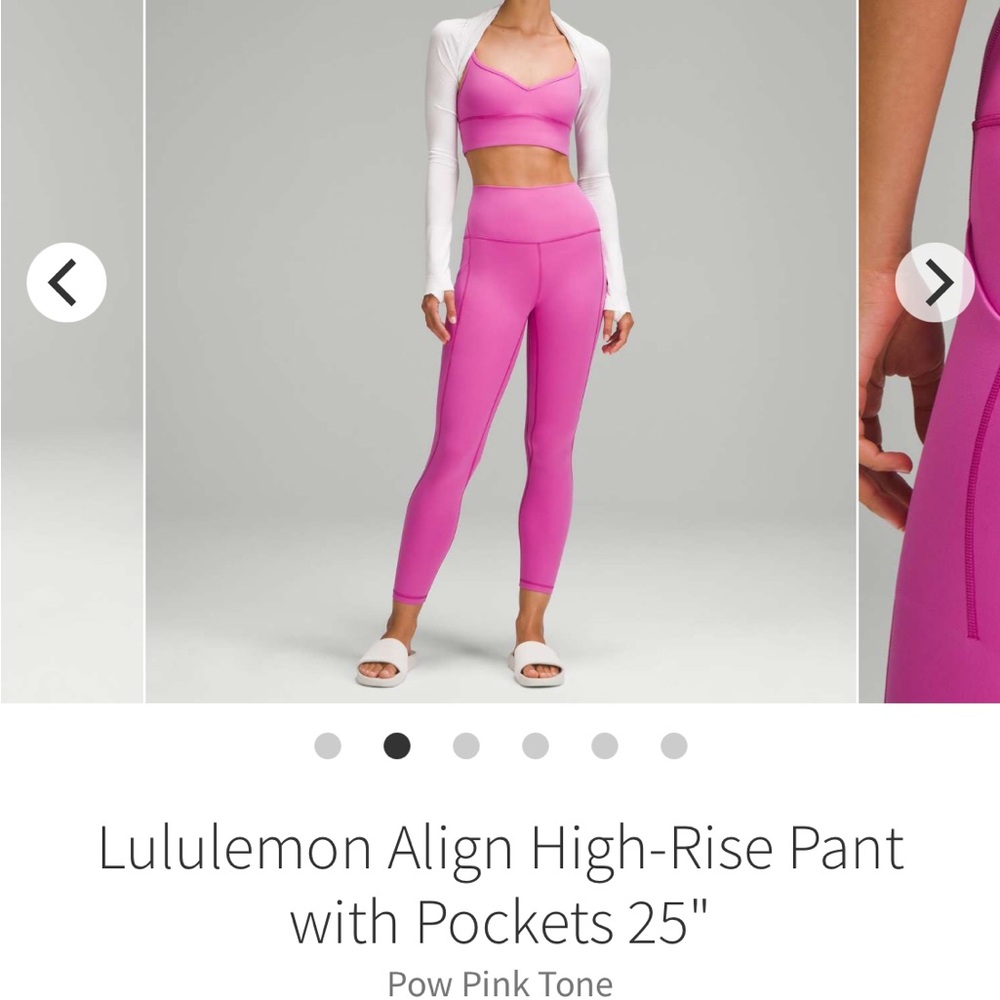 lululemon Align™ High-Rise Pant with Pockets 25" size 12 pink pow